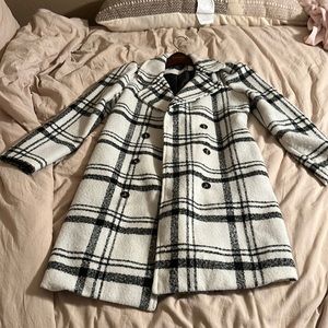 Black and white coat.